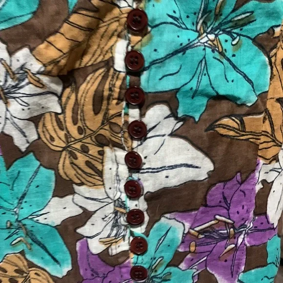 Peace angel  ( tree of life ) adorable midi with wooden buttons down the  front - Picture 3 of 6